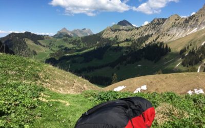 Dans notre série “Testé pour vous”: quand ça ne veut pas… ou que l’on ne sait pas y faire… Col de Soladier (cet après-midi) après un atterrissage “en rase campagne” au sud de Teysachaux. J’ai levé la tête (grave erreur…): les autres y arrivaient très bien…
