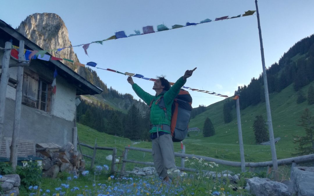 Ça fait du bien d’arrivée chez soi, après presque 100 km a pied ! :)
